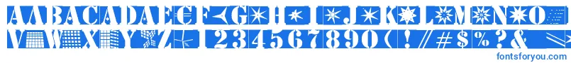 Stencilbricksmk-Schriftart – Blaue Schriften