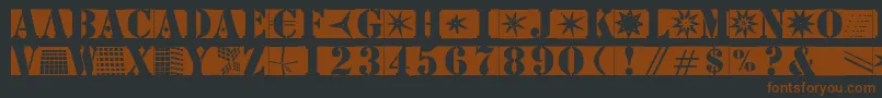 Stencilbricksmk-fontti – ruskeat fontit mustalla taustalla