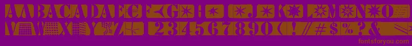 Stencilbricksmk-Schriftart – Braune Schriften auf violettem Hintergrund