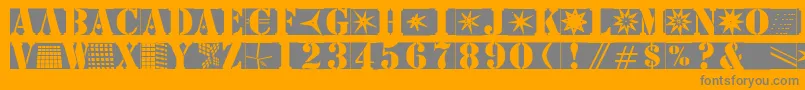 フォントStencilbricksmk – オレンジの背景に灰色の文字