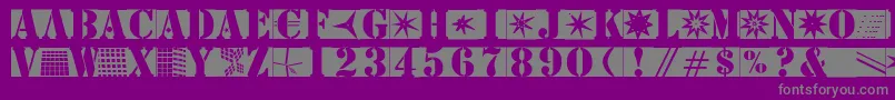 Czcionka Stencilbricksmk – szare czcionki na fioletowym tle