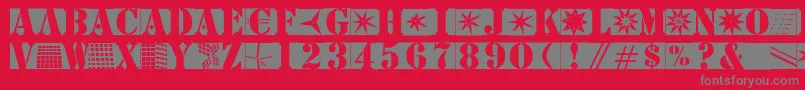 フォントStencilbricksmk – 赤い背景に灰色の文字
