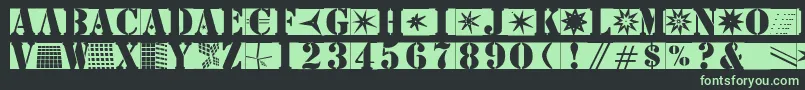 Шрифт Stencilbricksmk – зелёные шрифты на чёрном фоне