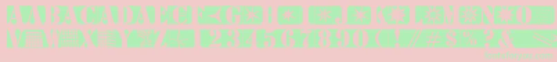 Stencilbricksmk-fontti – vihreät fontit vaaleanpunaisella taustalla