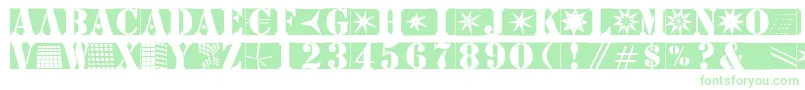 フォントStencilbricksmk – 白い背景に緑のフォント