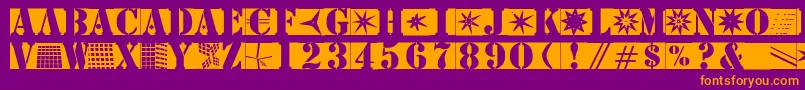 Stencilbricksmk Font – Orange Fonts on Purple Background