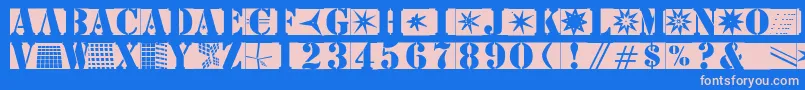 Stencilbricksmk Font – Pink Fonts on Blue Background