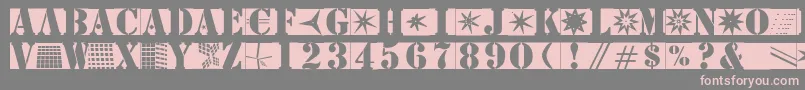 Czcionka Stencilbricksmk – różowe czcionki na szarym tle