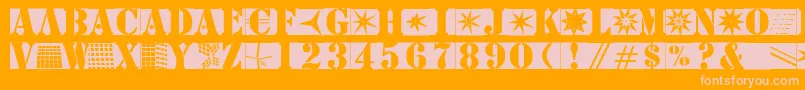 Stencilbricksmk Font – Pink Fonts on Orange Background