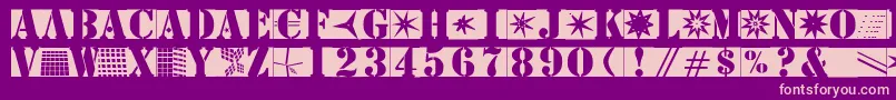 Stencilbricksmk Font – Pink Fonts on Purple Background