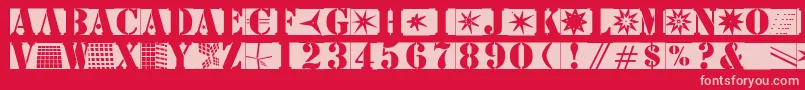 Stencilbricksmk Font – Pink Fonts on Red Background