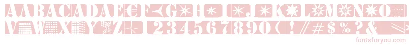Stencilbricksmk-fontti – vaaleanpunaiset fontit valkoisella taustalla