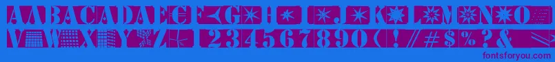 Stencilbricksmk-fontti – violetit fontit sinisellä taustalla