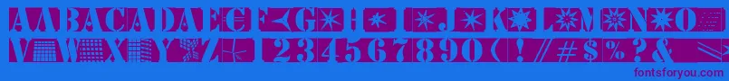 Stencilbricksmk Font – Purple Fonts on Blue Background