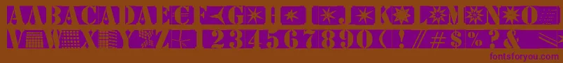 Stencilbricksmk-fontti – violetit fontit ruskealla taustalla