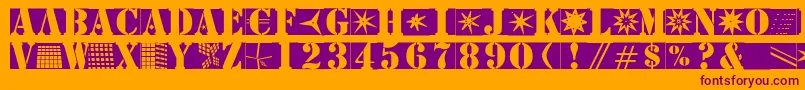 Stencilbricksmk-fontti – violetit fontit oranssilla taustalla