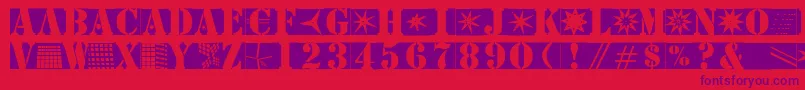 フォントStencilbricksmk – 赤い背景に紫のフォント