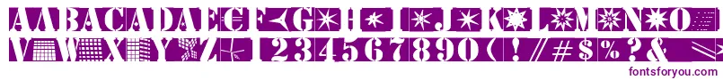 フォントStencilbricksmk – 白い背景に紫のフォント