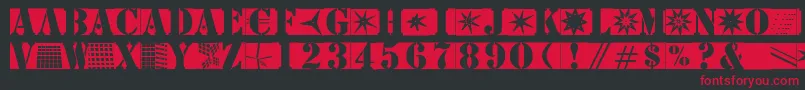 Czcionka Stencilbricksmk – czerwone czcionki na czarnym tle