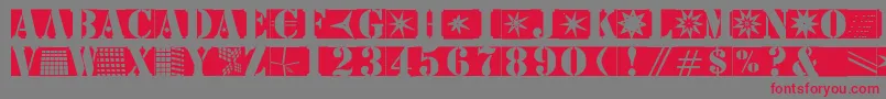 Stencilbricksmk-fontti – punaiset fontit harmaalla taustalla