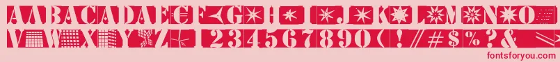 フォントStencilbricksmk – ピンクの背景に赤い文字