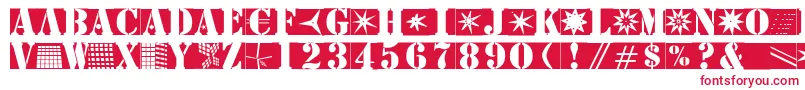 Stencilbricksmk-fontti – punaiset fontit valkoisella taustalla