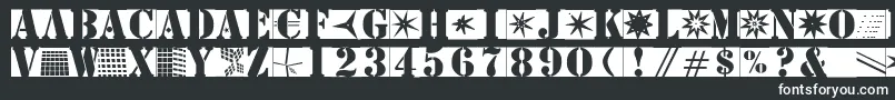 フォントStencilbricksmk – 黒い背景に白い文字