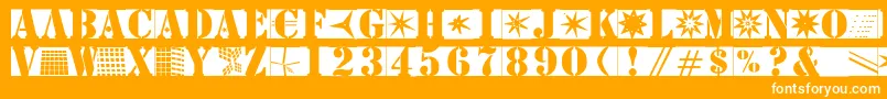 フォントStencilbricksmk – オレンジの背景に白い文字