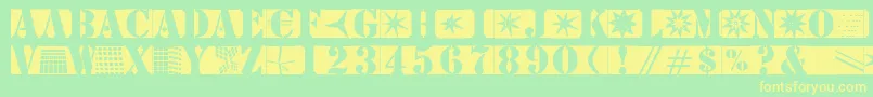 Stencilbricksmk Font – Yellow Fonts on Green Background