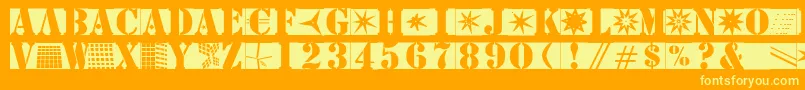 Czcionka Stencilbricksmk – żółte czcionki na pomarańczowym tle