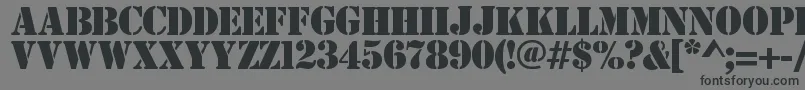 Estensil-Schriftart – Schwarze Schriften auf grauem Hintergrund