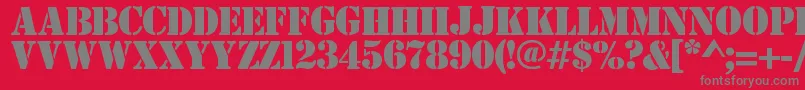 Estensil Font – Gray Fonts on Red Background