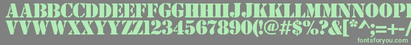 Estensil-Schriftart – Grüne Schriften auf grauem Hintergrund