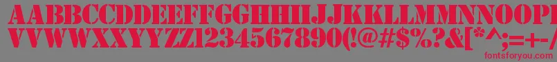 Estensil Font – Red Fonts on Gray Background
