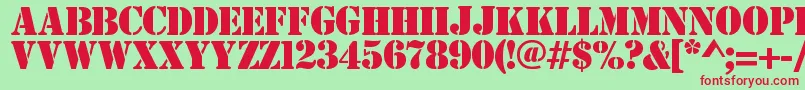 Estensil Font – Red Fonts on Green Background