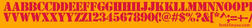 Estensil Font – Red Fonts on Orange Background