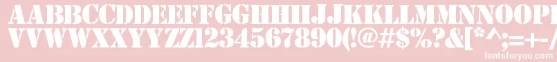 Estensil-Schriftart – Weiße Schriften auf rosa Hintergrund