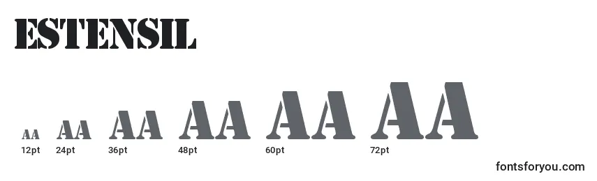 Размеры шрифта Estensil