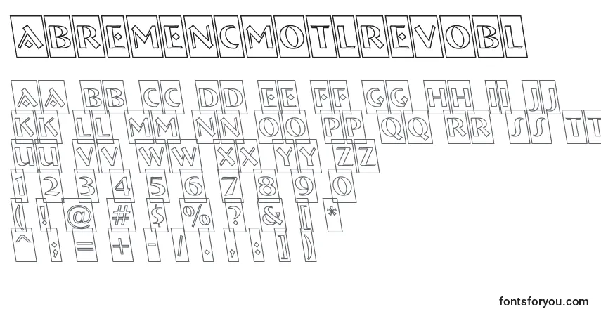 Шрифт ABremencmotlrevobl – алфавит, цифры, специальные символы