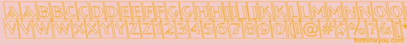 ABremencmotlrevobl-Schriftart – Orangefarbene Schriften auf rosa Hintergrund