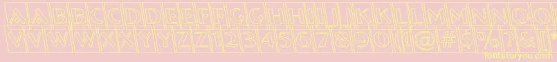 ABremencmotlrevobl-Schriftart – Gelbe Schriften auf rosa Hintergrund