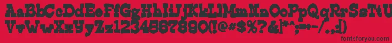 Fonte Edmundsink – fontes pretas em um fundo vermelho