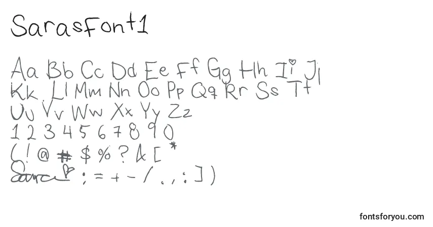 A fonte SarasFont1 – alfabeto, números, caracteres especiais
