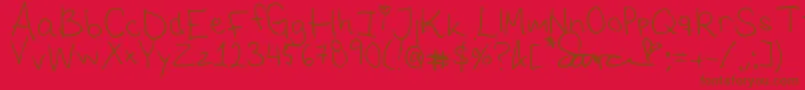 Шрифт SarasFont1 – коричневые шрифты на красном фоне