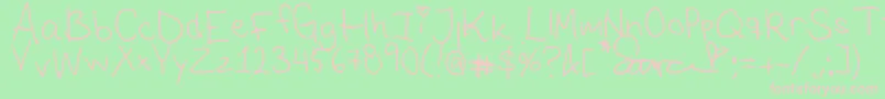 SarasFont1 Font – Pink Fonts on Green Background