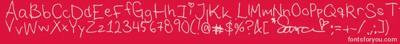 SarasFont1 Font – Pink Fonts on Red Background