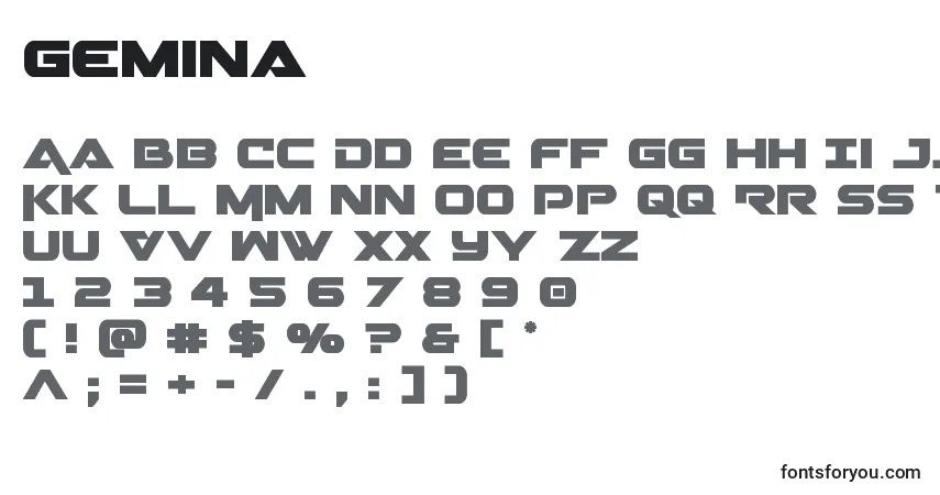 Gemina Font – alphabet, numbers, special characters