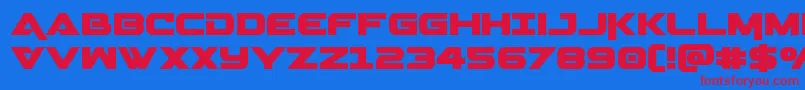 Gemina Font – Red Fonts on Blue Background