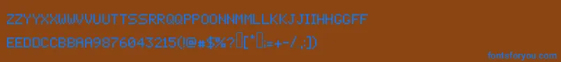 フォントPixelcrypt – 茶色の背景に青い文字