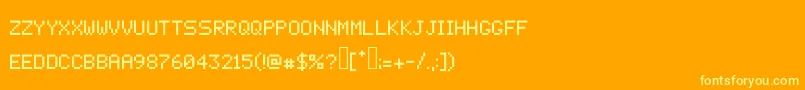 フォントPixelcrypt – オレンジの背景に黄色の文字